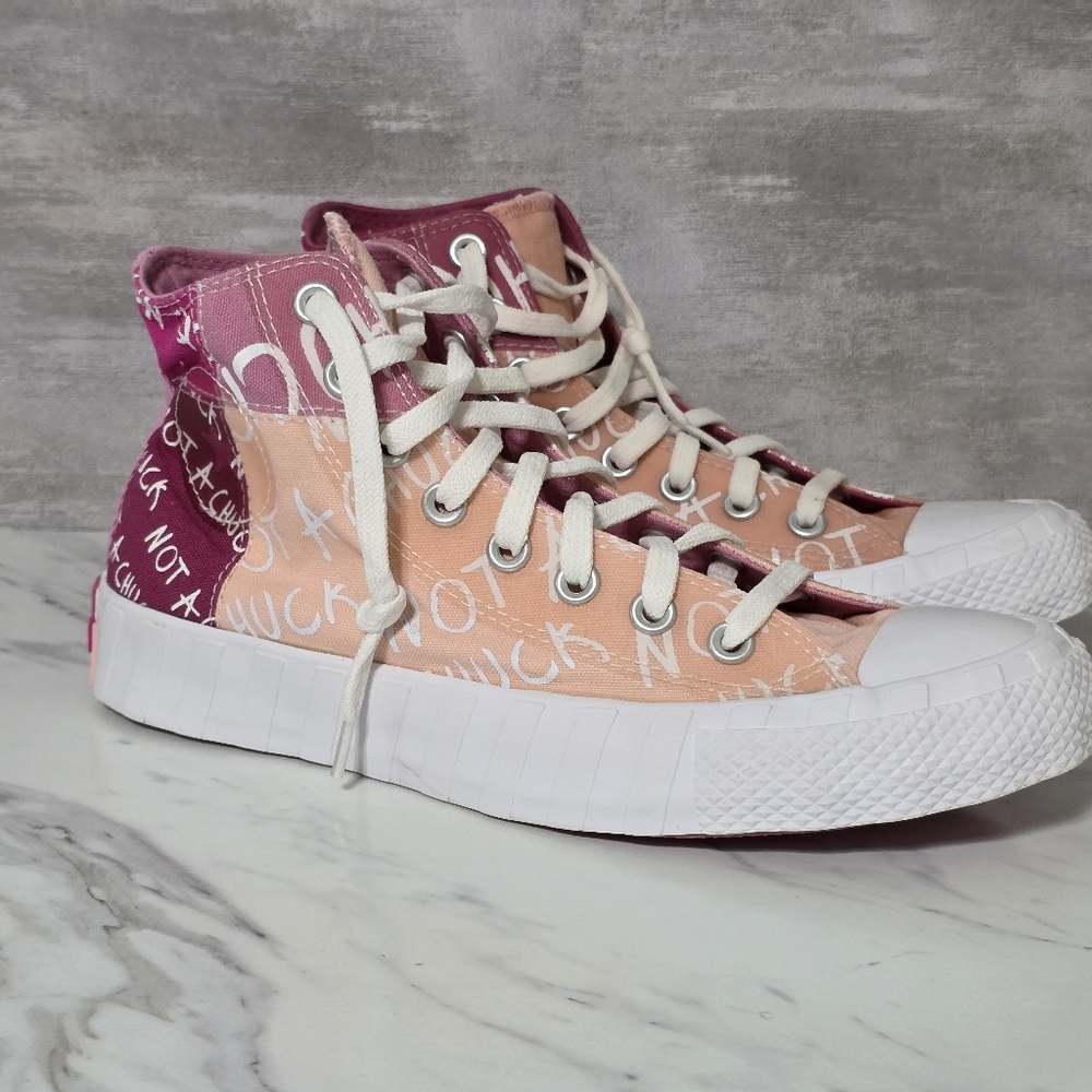 Converse High Top 'Not a  Chuck' Storm Pink Men's Size 7 Women's 9 - Picture 3 of 8